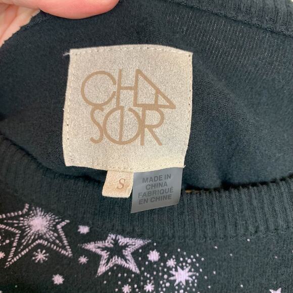 CHASER whimsigoth galaxy star jumper sweater ruched sleeve emo pop punk 2715 - Picture 6 of 11